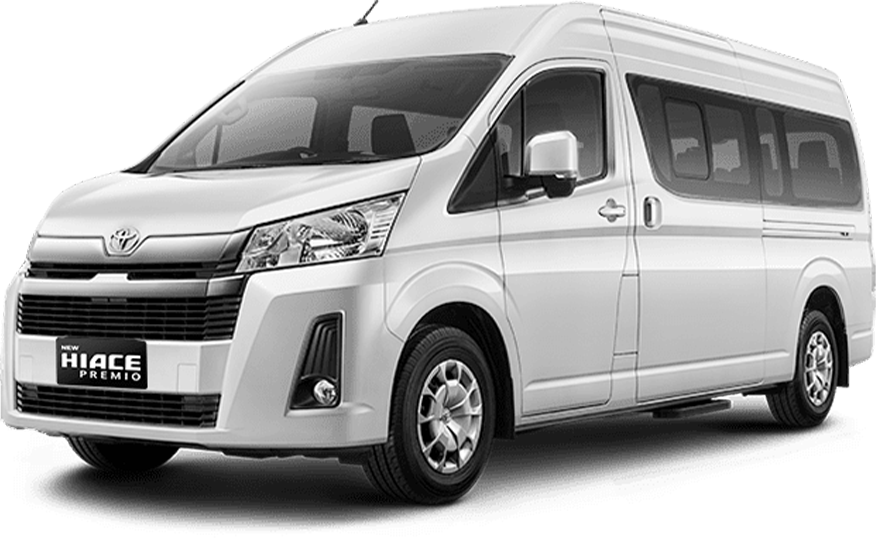 a white Toyota Hiace