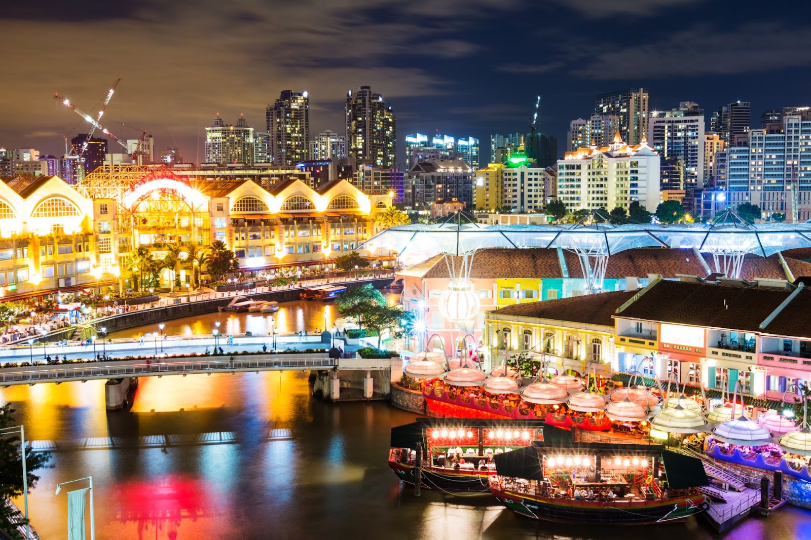 Aerial view of Clarke Quay